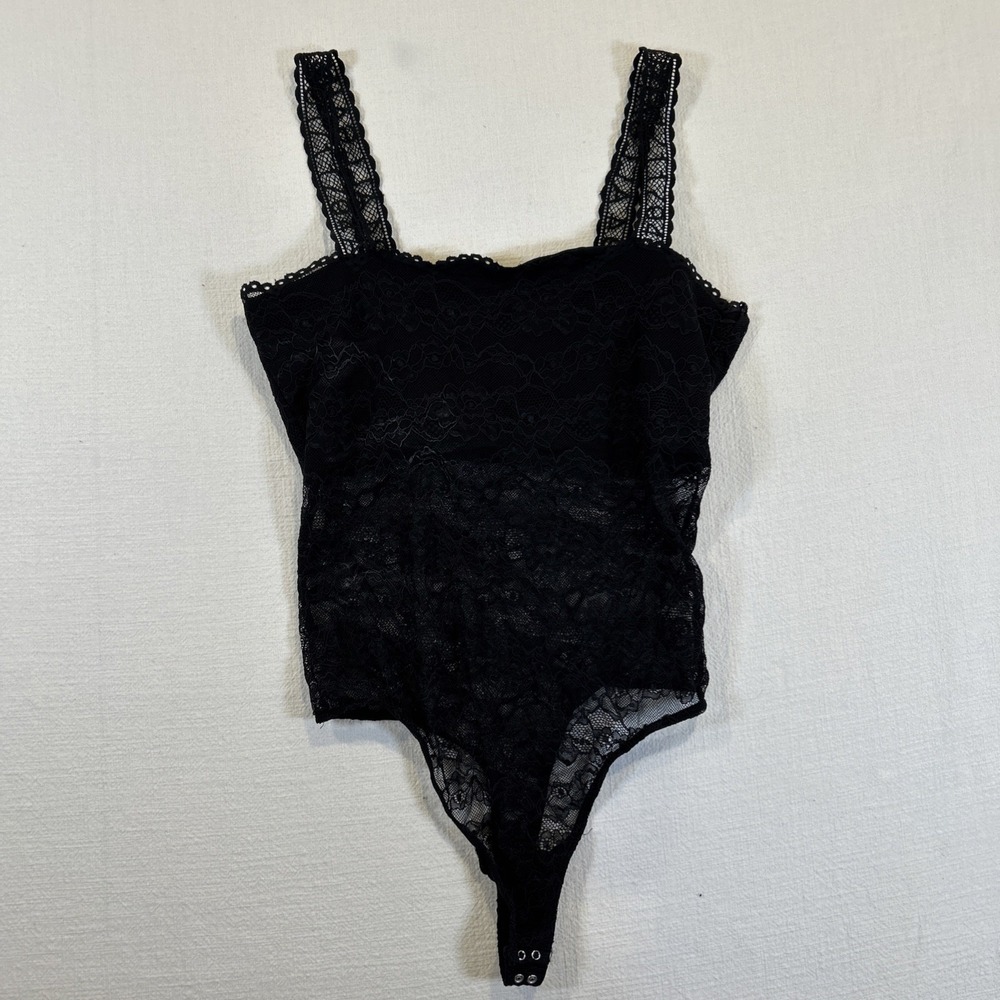 AllSaints Women Charlie Lace Bodysuit Black Lace Sleeveless 10